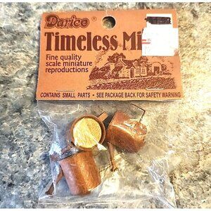 Darice Timeless Minis Dollhouse Miniature Rusty Metal Watering Cans Vintage